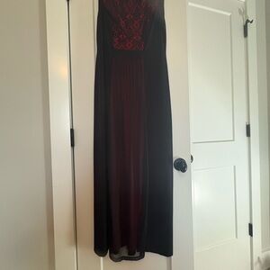 Connected Apparel Black and Red Maxi Dress